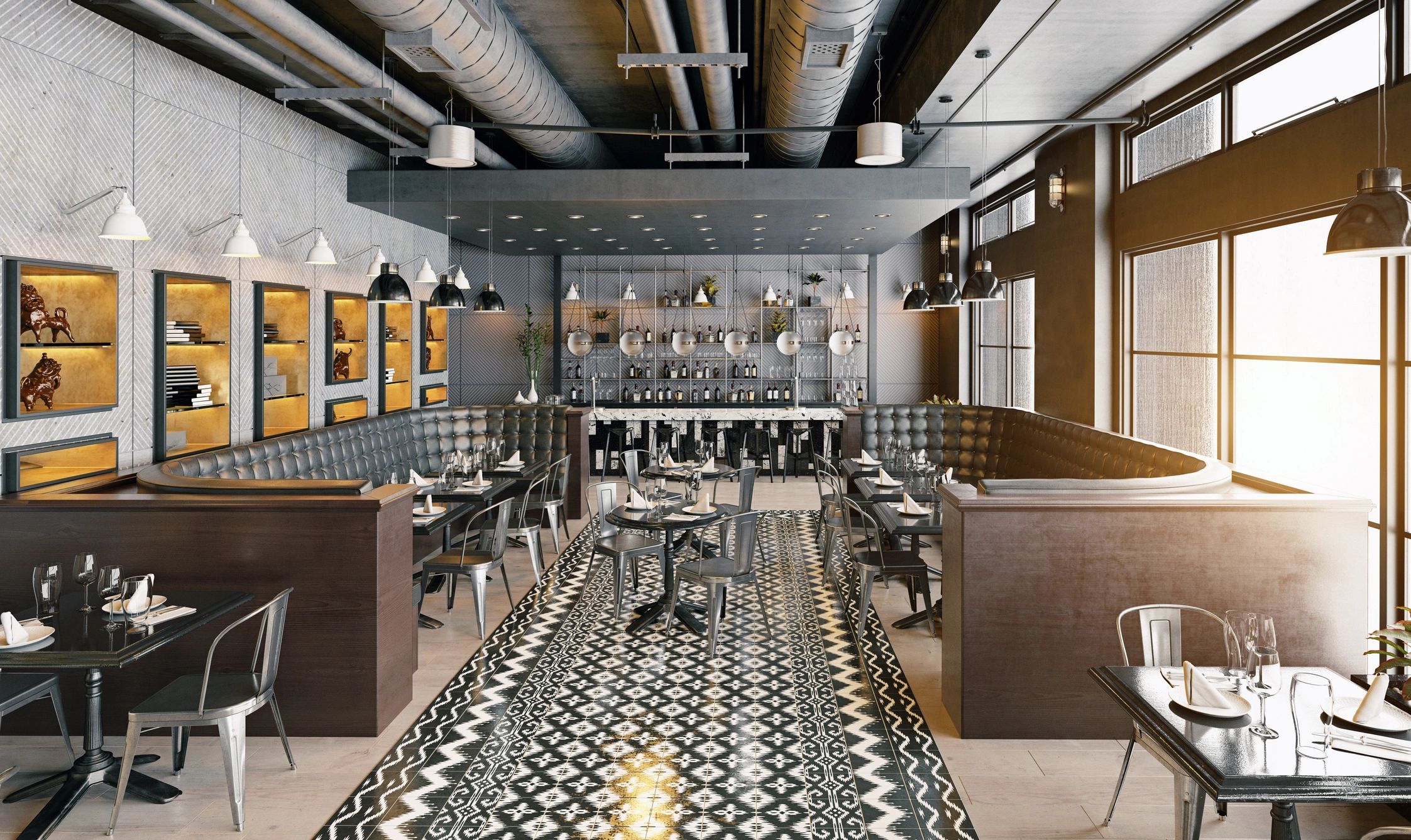 Elegant hotel dining area